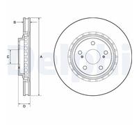 Delphi BG4691C 2x Brake Discs Front Fits Lexus NX RX Toyota Alphard/Velfire RAV4