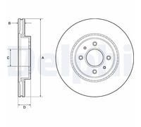 Delphi BG4743C 2x Brake Discs Front Fits Hyundai Bayon i20 Active Kia Rio Stonic
