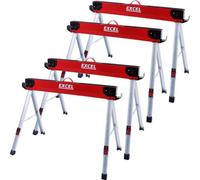 X2 Excel Twin Pack 8502 Heavy Duty Steel Folding Saw Horse Easy Carry 1000Kg