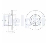 Delphi Front Brake Disc BG3415 Solid - Fits VW Transporter/Caravelle - Pair