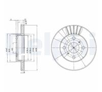 x2 Front Brake Disc Delphi BG3519 Fits Toyota Yaris/Vitz Yaris Verso Fun Cargo