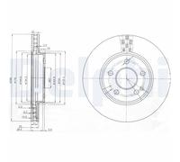 x2 Front Brake Disc Delphi BG3909 Fits Mercedes-Benz A-Class B-Class