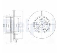 Delphi 282mm Front Brake Disc Set Fits Honda Civic FR-V Stream BG3980C
