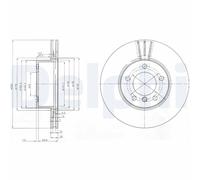 Genuine Delphi Front Coated Brake Disc Set Vented for BMW 1 Hatchback BG3998C
