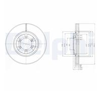 Genuine Delphi Front Vented Brake Discs Set Pair - BG4133