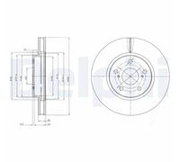 x2 Front Brake Disc Delphi BG4139C Fits Lexus Toyota IS Crown Vented