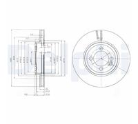 x2 Front Brake Disc Delphi BG4146C Fits Mini Mini Clubman Mini Clubvan Vented