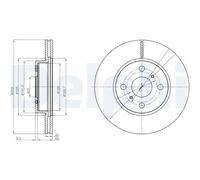 x2 Front Brake Disc Delphi BG4274 Fits Toyota iQ Braking System Vented Oiled