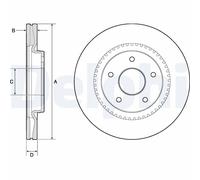x2 Front Brake Disc Delphi BG4283 Fits Nissan Juke Braking System Vented Oiled