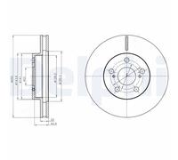 Delphi Front Plain Brake Disc Set for Lexus CT Toyota Prius III Hatchback BG4290