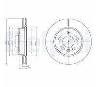 Genuine Delphi Front Coated Brake Disc Set for VW Amarok Pickup Platform BG4343C