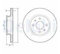 x2 Front Brake Disc Delphi BG4535 Fits Hyundai i10 i20 Vented Oiled