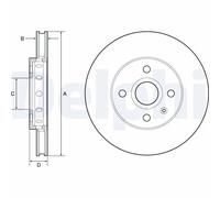 x2 Front Brake Disc Delphi BG4647C Fits Seat Skoda VW Mii Citigo Load Up Vented