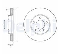 x2 Front Brake Disc Delphi BG4668C Fits Mini Countryman Paceman Vented Coated