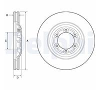 Delphi BG4697C Front Brake Disc Set Coated 300mm Fits Isuzu D Max II