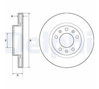 x2 Front Brake Disc Delphi BG4700C Fits Peugeot 308 SW 308 Braking System Vented
