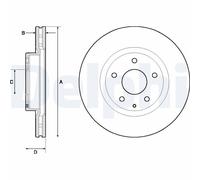 x2 Front Brake Disc Delphi BG4713C Fits Mazda 3 CX-3 Vented Coated