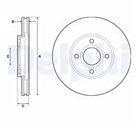 DELPHI BG4715C Brake disc