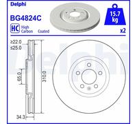 DELPHI BG4824C Brake disc
