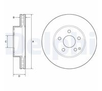 x2 Front Brake Disc Delphi BG4945C Fits Mercedes-Benz C-Class E-Class SLK SLC
