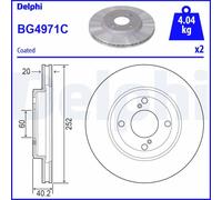 x2 Front Brake Disc Delphi BG4971C Fits Suzuki Baleno Swift Vented