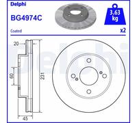 DELPHI BG4974C Brake disc