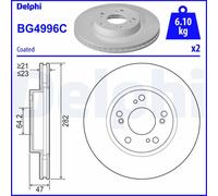 x2 Front Brake Disc Delphi BG4996C Fits Honda Civic Braking System Vented Coated