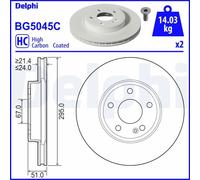 x2 Front Brake Disc Delphi BG5045C Fits Mercedes-Benz A-Class B-Class CLA Vented