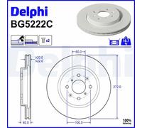 x2 Front Brake Disc Delphi BG5222C Fits Suzuki Swift Vented Coated