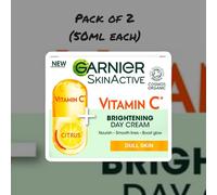 x2 Garnier Skin Active Vitamin C Brightening Day Cream 50ml each sale