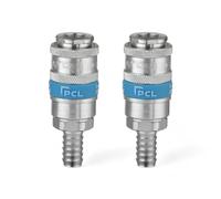 x2 Genuine PCL Air Line Airflow Coupling with Hose Tailpiece 3/8" Fitting Connector