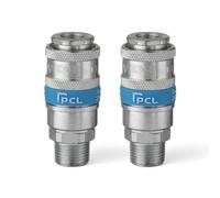 x2 Genuine PCL Air Line Airflow Male Coupling 3/8 BSP Fitting Connector