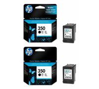 x2 HP 350 Black Ink Cartridges CB335E Genuine New Sealed + Free Delivery