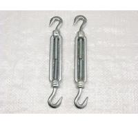 x2 M24 Galvanised Forged Straining Screw Hook And Hook - Caravan Turnbuckle Open Body