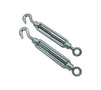 x2 M8 Galvanised Forged Straining Screw Hook Eye - Caravan Turnbuckle Open Body