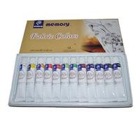 x2 Memory Professional Artists Fabric Paint Set, 12 Colours in 12ml Alumenium Tubes, Retail Packed