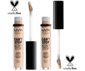 X2 NYX Cant Stop Wont Stop Contour Concealer 24H Matte Finish- 06 Vanilla
