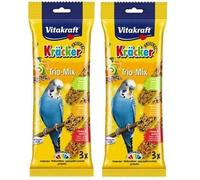 x2 Packs VITAKRAFT BUDGIE KRACKER TRIO Kiwi & Lemon Sesame & Banana Orange & Apricot Budgie Treats