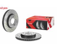 2x Brake disc perforated/vented 09.B647.1X BREMBO for MITSUBISHI LANCER VIII