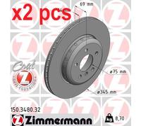 X2 PCS 150.3480.32 BRAKE DISC ZIMMERMANN