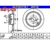 X2 PCS 24.0109-0138.1 BRAKE DISC ATE