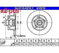 X2 PCS 24.0110-0210.1 BRAKE DISC ATE