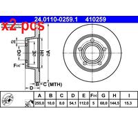 X2 PCS 24.0110-0259.1 BRAKE DISC ATE