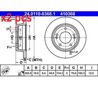 X2 PCS 24.0110-0368.1 BRAKE DISC ATE