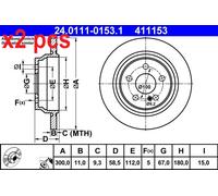 X2 PCS 24.0111-0153.1 BRAKE DISC ATE