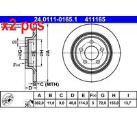X2 PCS 24.0111-0165.1 BRAKE DISC ATE