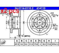 ATE 24.0114-0110.2 Brake disc