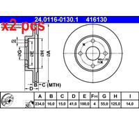 X2 PCS 24.0116-0130.1 BRAKE DISC ATE