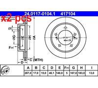 ATE 24.0117-0104.1 Brake disc