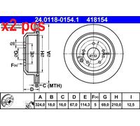 Genuine ATE Brake Disc For Hyundai ix55 07-12 58411-3J500